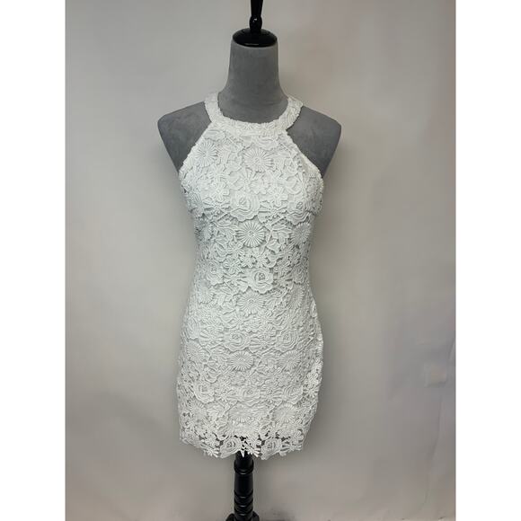 Lulu's Dresses & Skirts - Lulus Mini Dress White Crochet Lace Romantic Dainty Coquette Womens SZ M